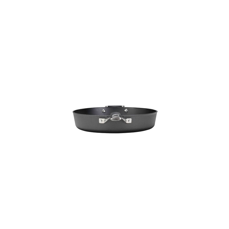 Load image into Gallery viewer, The Camp Chef Heritage Skillets is a black nonstick frying pan with excellent heat retention and metal handles on both sides, shown against a white background.
